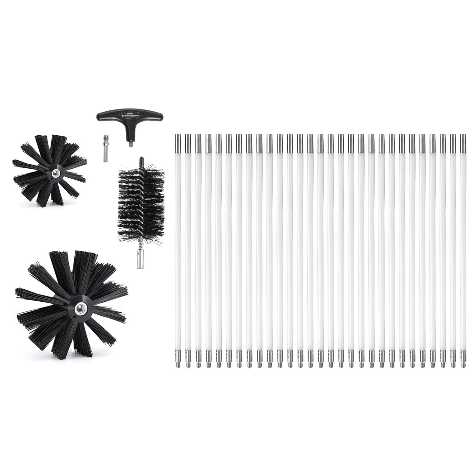 Commercial Cleaning Equipment: VEVOR 29 Pieces 12.2M Dryer Vent Cleaner Kit, Include 3 Different Sizes Flexible Lint Trap Brush, Reinforced Nylon Duct Cleaning Dryer Vent Brush, Dryer Cleaning Kit with Clamp Connectors