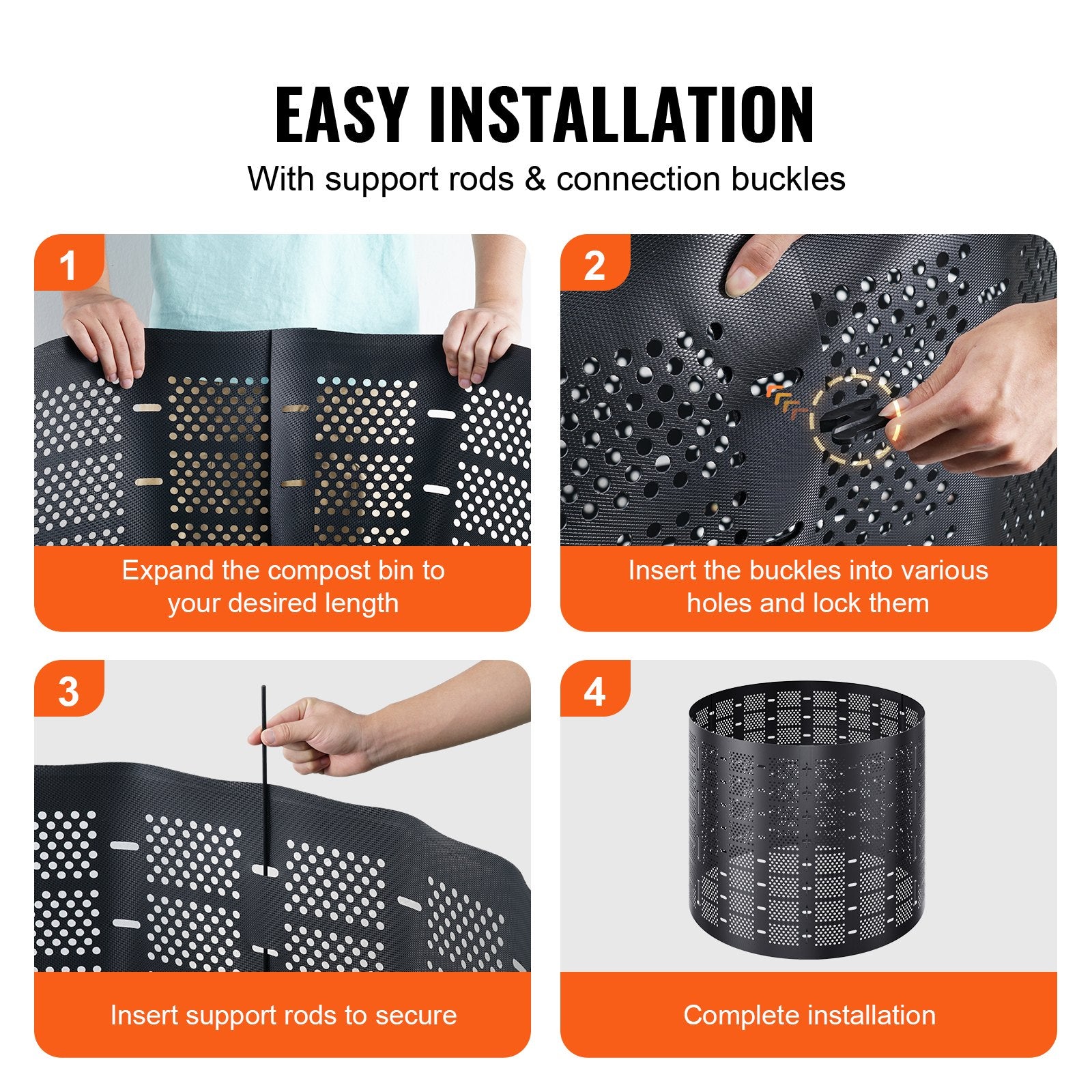 Gardening Tools: VEVOR Compost Bin 1000 L, Outdoor Expandable Composter, Easy to Setup & Large Capacity Composting Bin, Fast Creation of Fertile Soil
