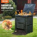 Gardening Tools: VEVOR Garden Compost Bin 300 L, BPA Free Composter, Large Capacity Outdoor Composting Bin with Top Lid and Bottom Door, Easy Assembling, Lightweight, Fast Creation of Fertile Soil