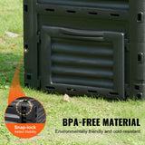 Gardening Tools: VEVOR Garden Compost Bin 300 L, BPA Free Composter, Large Capacity Outdoor Composting Bin with Top Lid and Bottom Door, Easy Assembling, Lightweight, Fast Creation of Fertile Soil