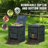 Gardening Tools: VEVOR Garden Compost Bin 300 L, BPA Free Composter, Large Capacity Outdoor Composting Bin with Top Lid and Bottom Door, Easy Assembling, Lightweight, Fast Creation of Fertile Soil