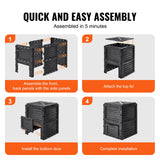 Gardening Tools: VEVOR Garden Compost Bin 300 L, BPA Free Composter, Large Capacity Outdoor Composting Bin with Top Lid and Bottom Door, Easy Assembling, Lightweight, Fast Creation of Fertile Soil