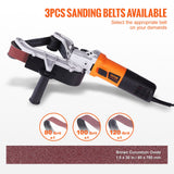 Gardening Tools: VEVOR Pipe Tube Polisher Sander, 1300W Pipe Belt Sander with 6 Variable Speeds 1100-3200rpm, Professional Belt Sander Grinding Machine with 3PCS Sanding Belts for Burnishing Finishing Rust Removal