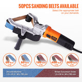 Gardening Tools: VEVOR Pipe Tube Polisher Sander, 1300W Pipe Belt Sander with 6 Variable Speeds 1100-3200rpm, Professional Belt Sander Grinding Machine with 50PCS Sanding Belts for Burnishing Finishing Rust Removal