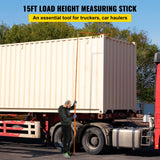 Measuring Tools & Sensors: VEVOR Load Height Measuring Stick, 15\' Sturdy Fiberglass Truck Height Stick with Adjustable Pole, Non-conductive Truck Height Measuring Stick with Carrying Bag, Height Stick for Trucks, Car Haulers