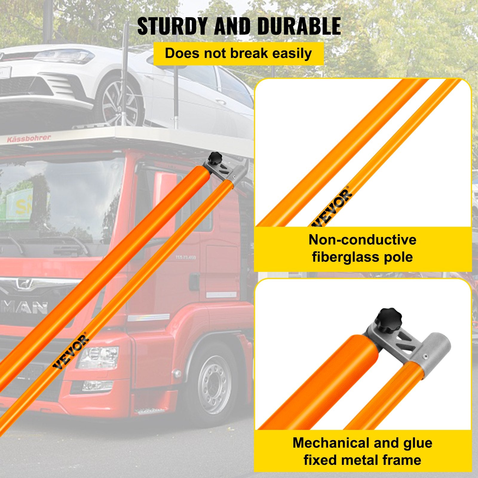 Automotive Parts: VEVOR Load Height Measuring Stick 20' Sturdy Truck Height Stick Easy to Read