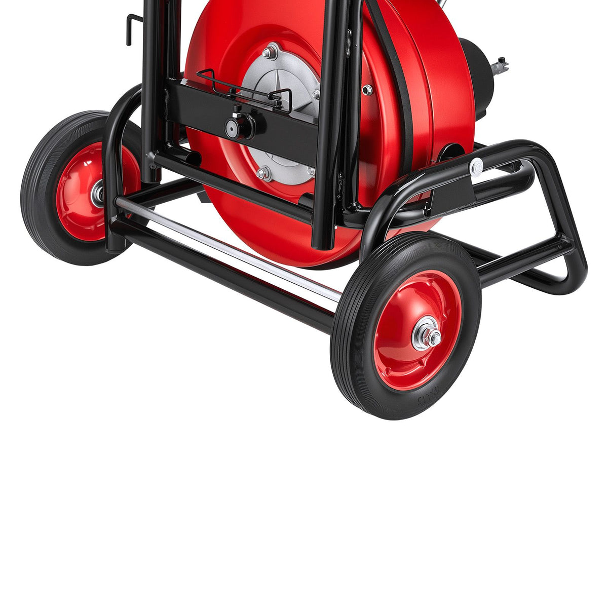 Drain Cleaner Machine 30m x 9.5mm, Auto Feed Sewer Snake Auger, Portable Drain Cleaning Machine with Climbing Wheels, Adjustable Drum, 8 Cutters & Foot Switch for 50mm to 100mm Pipes