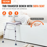 Cat Scratchers: VEVOR Tub Transfer Bench for Bathtub 500lbs, Shower Seats for Adults, Lightweight Shower Bench for Elderly and Disabled with Padded Seat,  Non-Slip Bath Seats with Armrest and Reversible Backrest