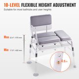 Cat Scratchers: VEVOR Tub Transfer Bench for Bathtub 500lbs, Shower Seats for Adults, Lightweight Shower Bench for Elderly and Disabled with Padded Seat,  Non-Slip Bath Seats with Armrest and Reversible Backrest