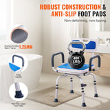 Cat Scratchers: VEVOR Swivel Shower Chair 360 Degree, Adjustable Shower Seat with Armrests and Backrest for Inside Shower or Bathtub, Non-Slip Rotating Bathtub Chair Seat for Elderly Disabled Injured, 400lbs Capacity