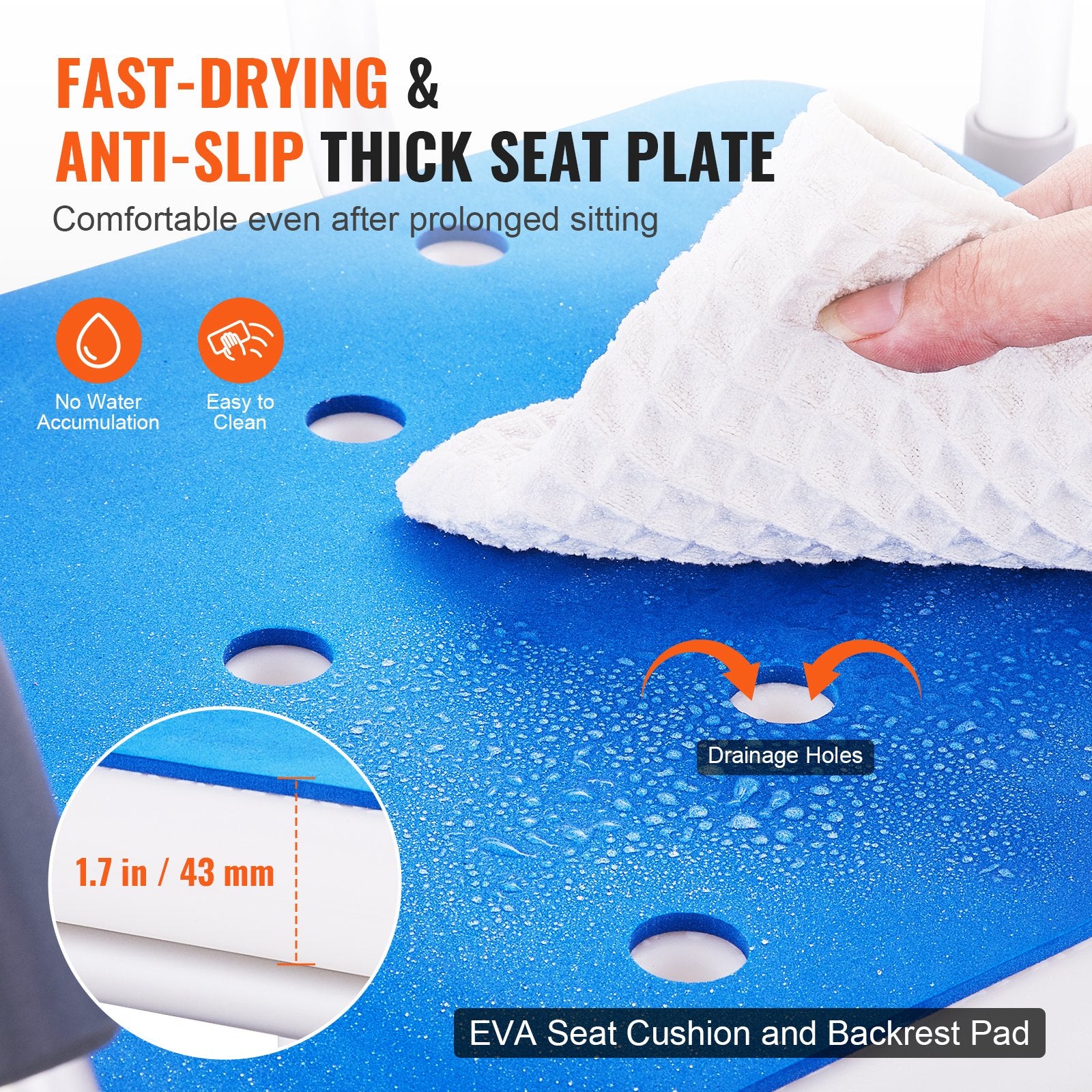 Cat Scratchers: VEVOR Swivel Shower Chair 360 Degree, Adjustable Shower Seat with Armrests and Backrest for Inside Shower or Bathtub, Non-Slip Rotating Bathtub Chair Seat for Elderly Disabled Injured, 400lbs Capacity
