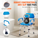 Cat Scratchers: VEVOR Swivel Shower Chair 360 Degree, Adjustable Shower Seat with Pivoting Arms & Padded Bath Seat for Inside Shower or Tub, Non-Slip Rotating Bathtub Chair for Elderly Disabled, 300LBS Capacity
