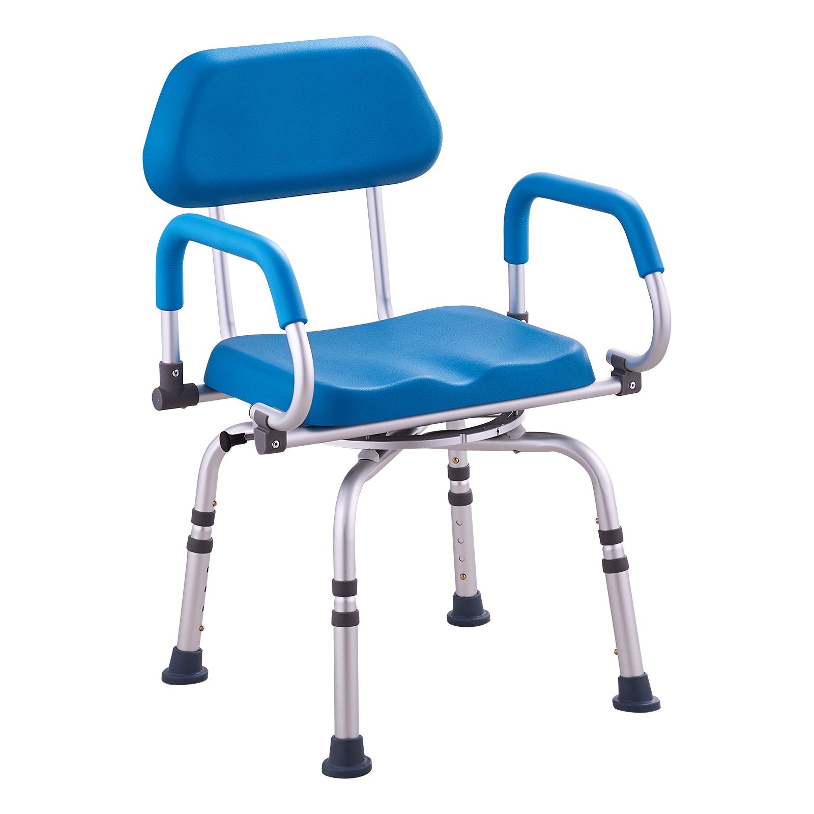 Swivel Shower Chair 360 Degree, Adjustable Shower Seat with Pivoting Arms & Padded Bath Seat for Inside Shower or Tub, Non-Slip Rotating Bathtub Chair for Elderly Disabled, 300LBS Capacity