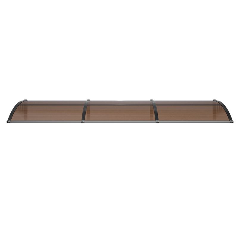 Awnings for Door Entrance, 965 x 2957 mm, Exterior Front Door Window Awnings with Drainage & ABS Bracket, Rain Snow Sun Protection, Overhang Polycarbonate Door Canopy for Porch Patio, Brown