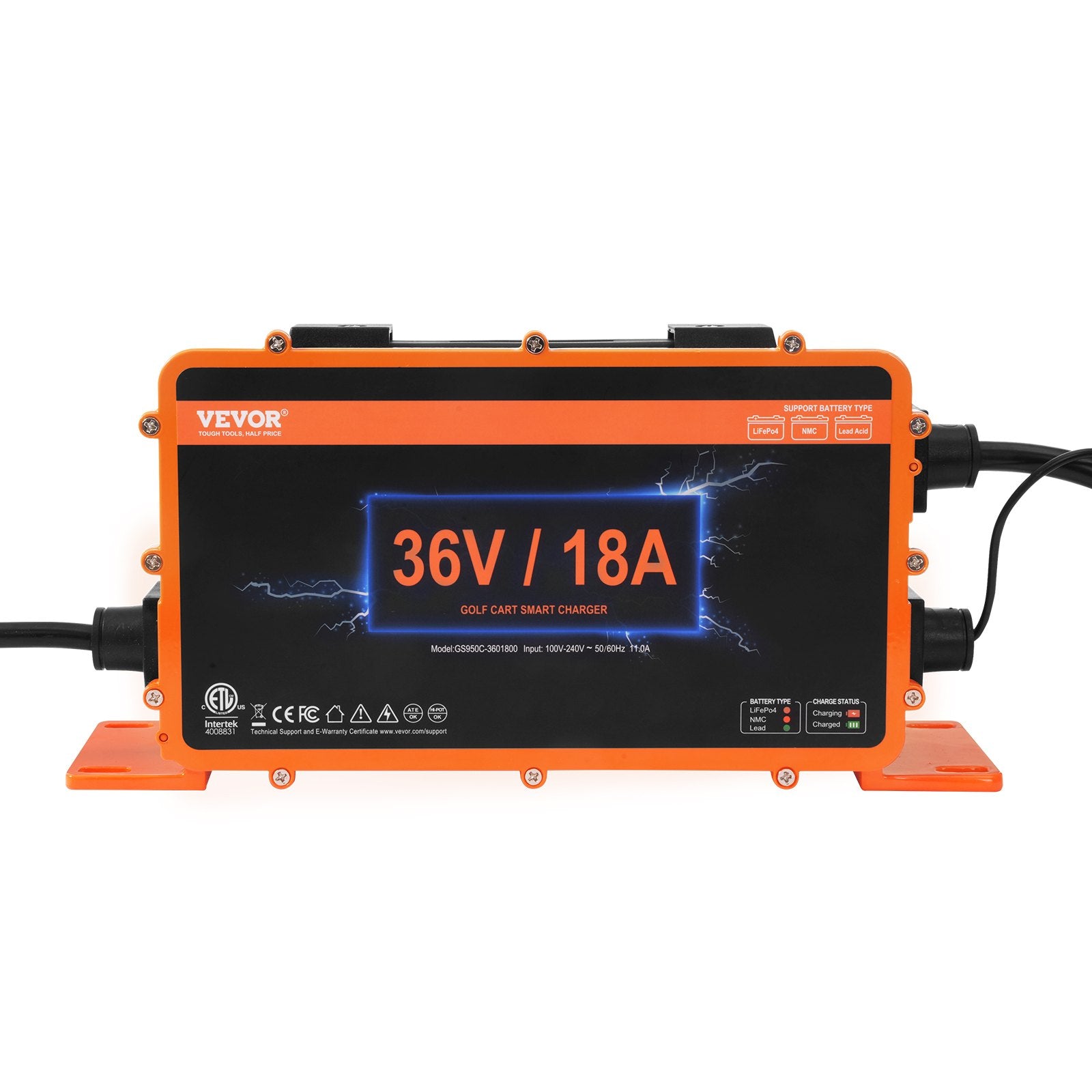 Fuel & Exhaust: VEVOR 18 AMP Golf Cart Smart Battery Charger for EZGO D-Style IP67 ETL
