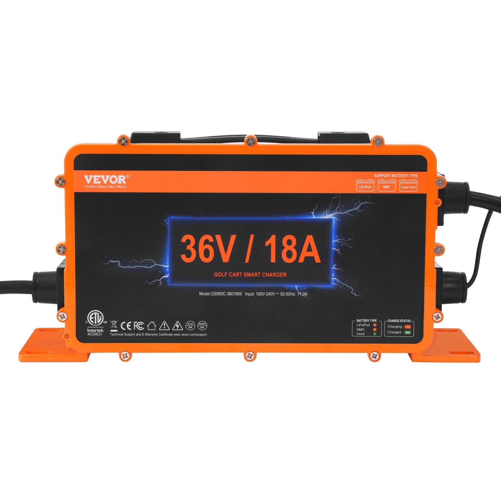 Fuel & Exhaust: VEVOR 18 AMP Golf Cart Smart Battery Charger for EZGO D-Style IP67 ETL