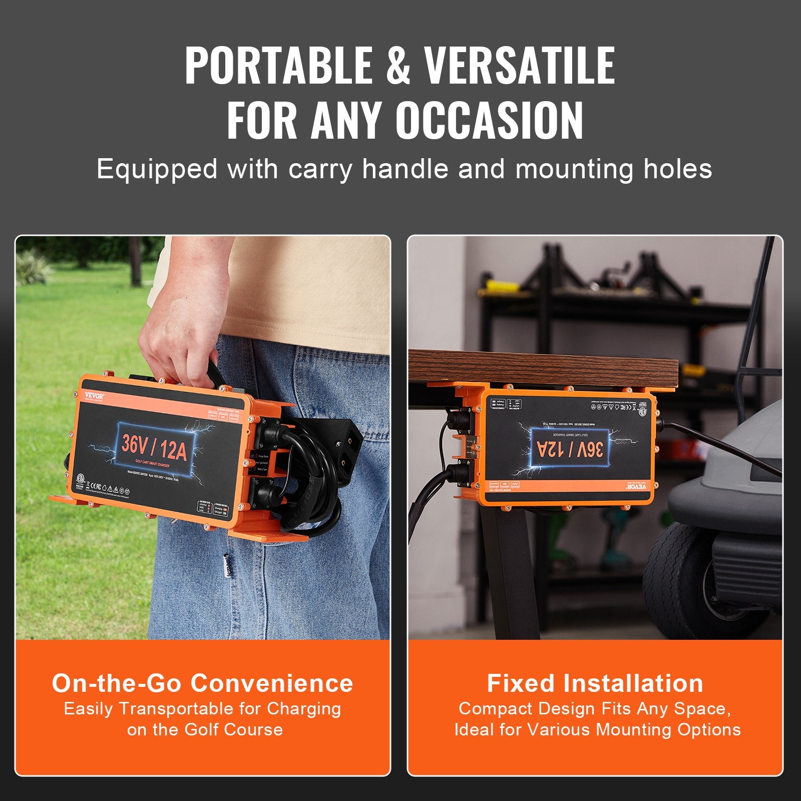 Automotive Repair & Speciality Tools: VEVOR 12 AMP Golf Cart Smart Battery Charger for EZGO D-Style IP67 ETL