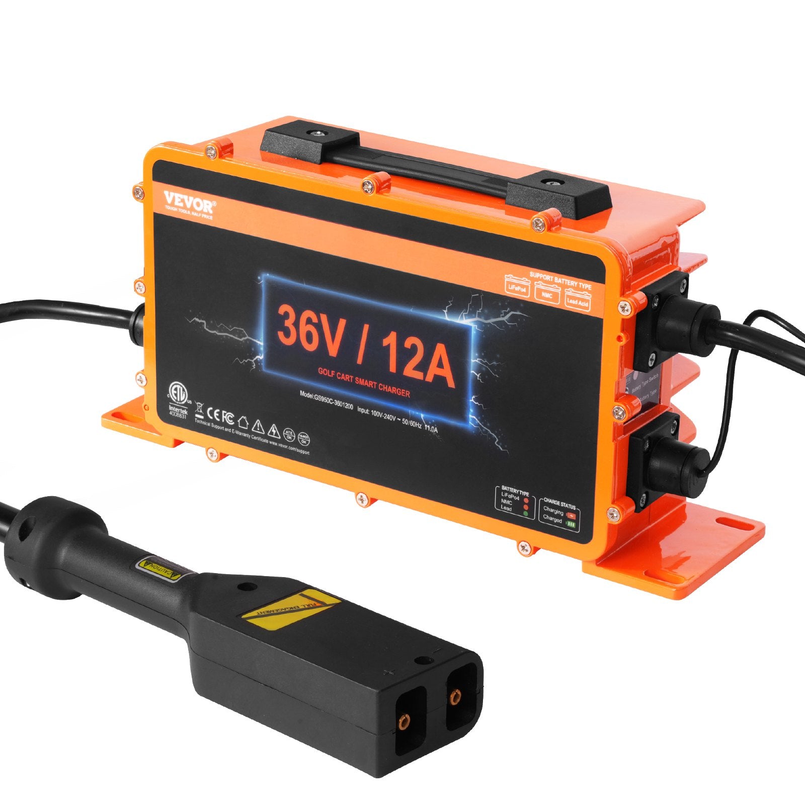 Automotive Repair & Speciality Tools: VEVOR 12 AMP Golf Cart Smart Battery Charger for EZGO D-Style IP67 ETL