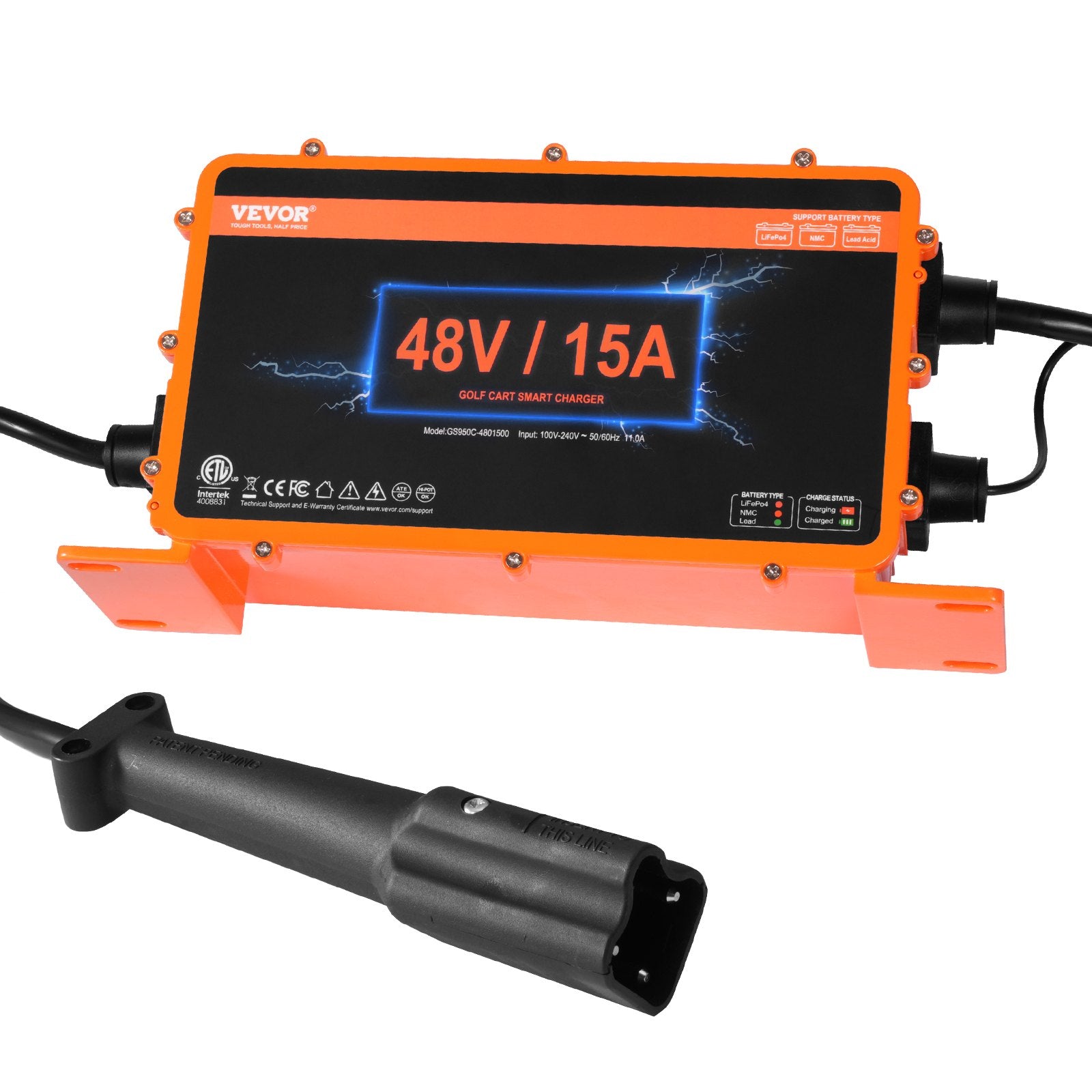 Automotive Parts: VEVOR 15 AMP Golf Cart Smart Battery Charger for Yamaha G29 Plug IP67