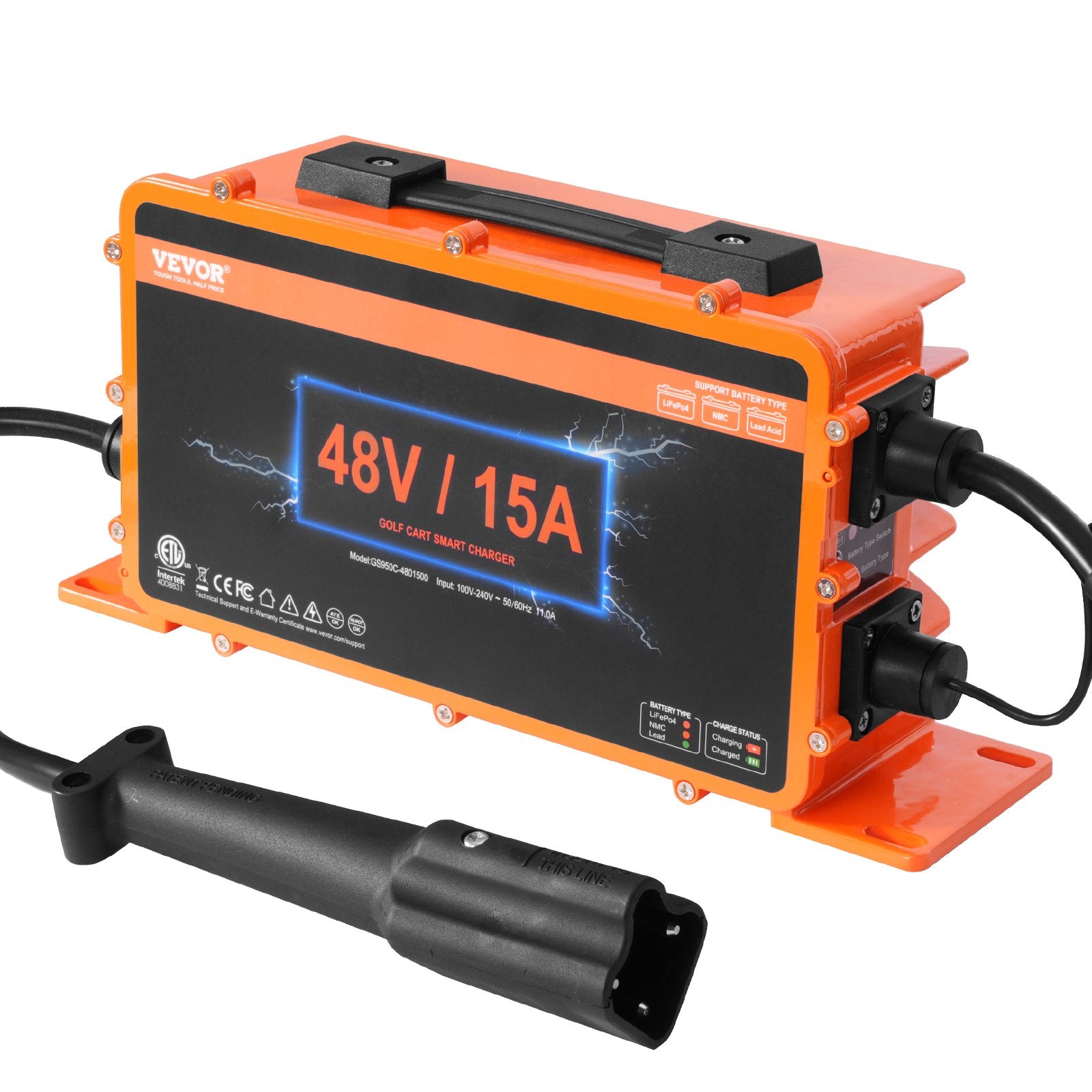 Automotive Parts: VEVOR 15 AMP Golf Cart Smart Battery Charger for Yamaha G29 Plug IP67