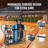 Basketball & Basketball Accessories: VEVOR Golf Storage Garage Organizer, 2 Golf Bag Stand Holder and Other Sports Equipment Storage Rack, Rolling Ball Cart on Wheels, Outdoor Sport Gear and Toy Storage with Baskets & Hooks, Steel, Black