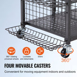 Basketball & Basketball Accessories: VEVOR Golf Storage Garage Organizer, 2 Golf Bag Stand Holder and Other Sports Equipment Storage Rack, Rolling Ball Cart on Wheels, Outdoor Sport Gear and Toy Storage with Baskets & Hooks, Steel, Black