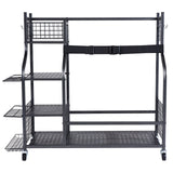 Basketball & Basketball Accessories: VEVOR Golf Storage Garage Organizer, 2 Golf Bag Stand Holder and Other Sports Equipment Storage Rack, Rolling Ball Cart on Wheels, Outdoor Sport Gear and Toy Storage with Baskets & Hooks, Steel, Black