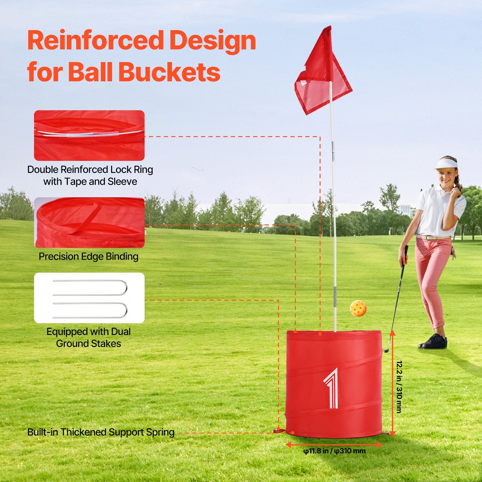 Outdoor Play Equipment: VEVOR Backyard Golf Game 3 Hole Portable Bucket Golf Game for Kids and Adults