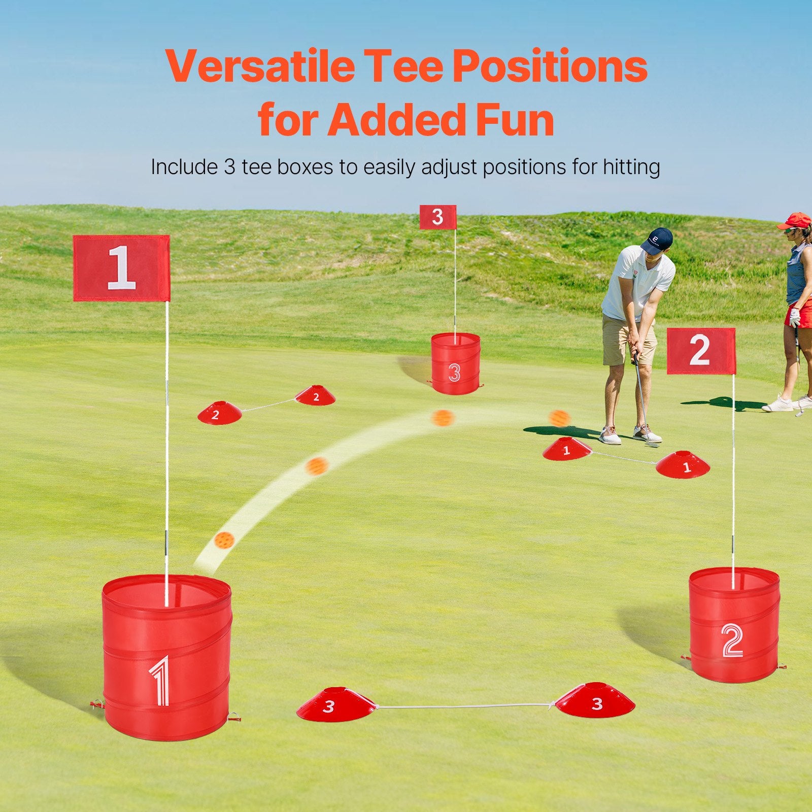Outdoor Play Equipment: VEVOR Backyard Golf Game 3 Hole Portable Bucket Golf Game for Kids and Adults