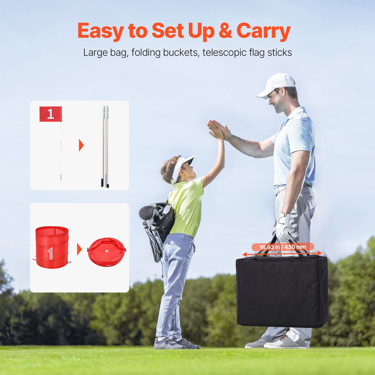 Backyard Golf Game, 6 Hole Golf Course, Golf Game Practice Games, Golf Chipping Game for Family, Adults and Kids, Portable Outdoor Yard Golf Game for Lawn, Yard, Camping, Park, Beach