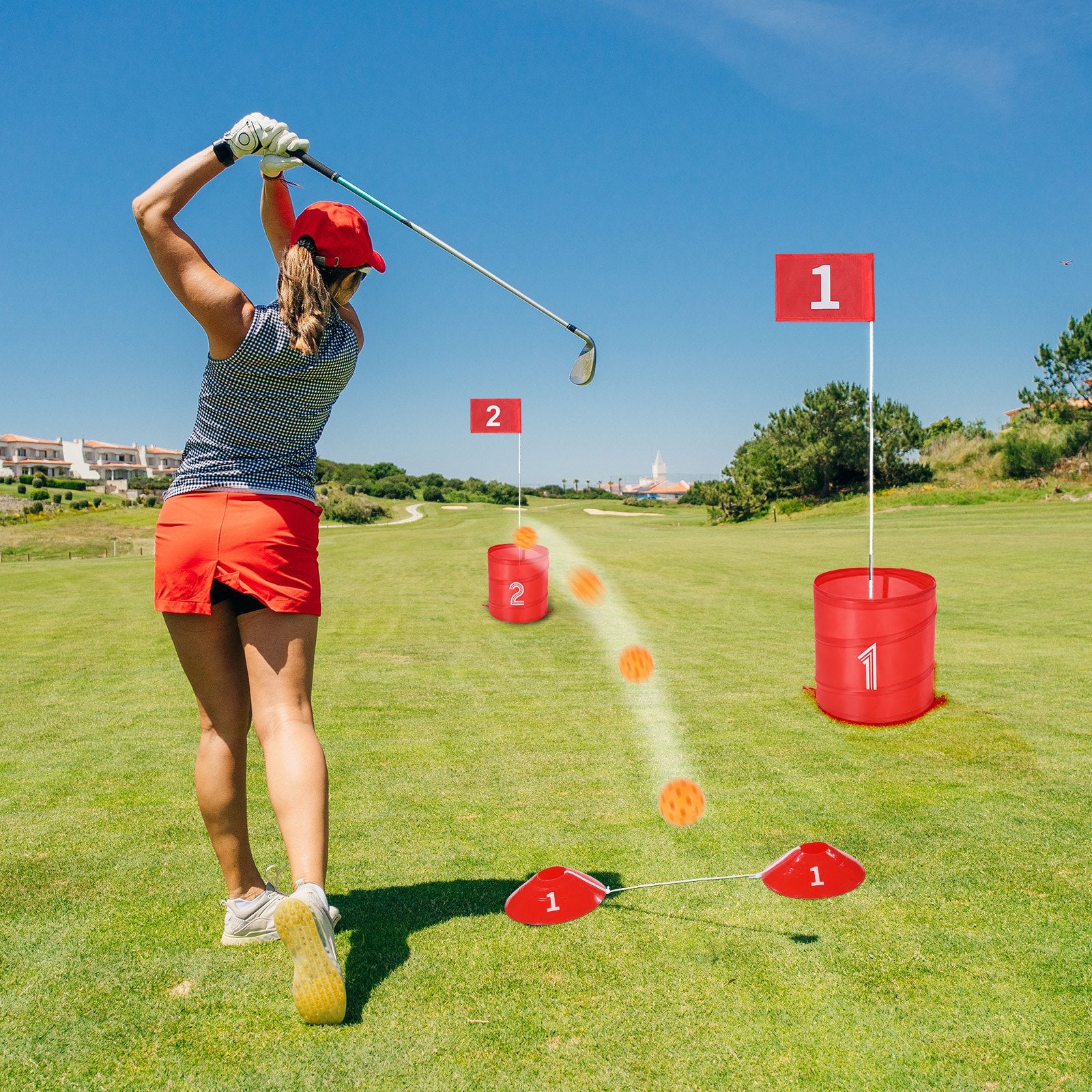 Outdoor Play Equipment: VEVOR Backyard Golf Game 9 Hole Portable Bucket Golf Game for Kids and Adults