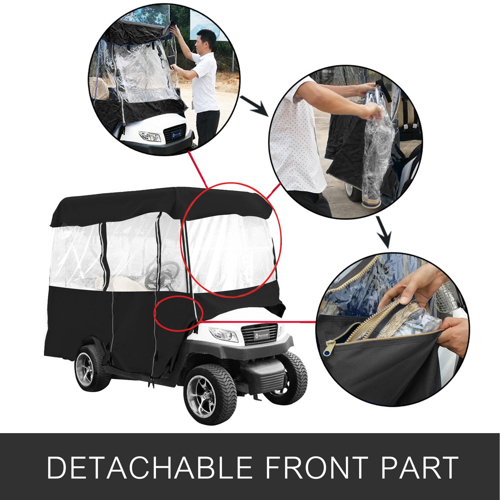 Traffic Control & Parking Tools: VEVOR 4 Passenger Golf Cart Cover Driving Enclosure Waterproof Roll-up Door