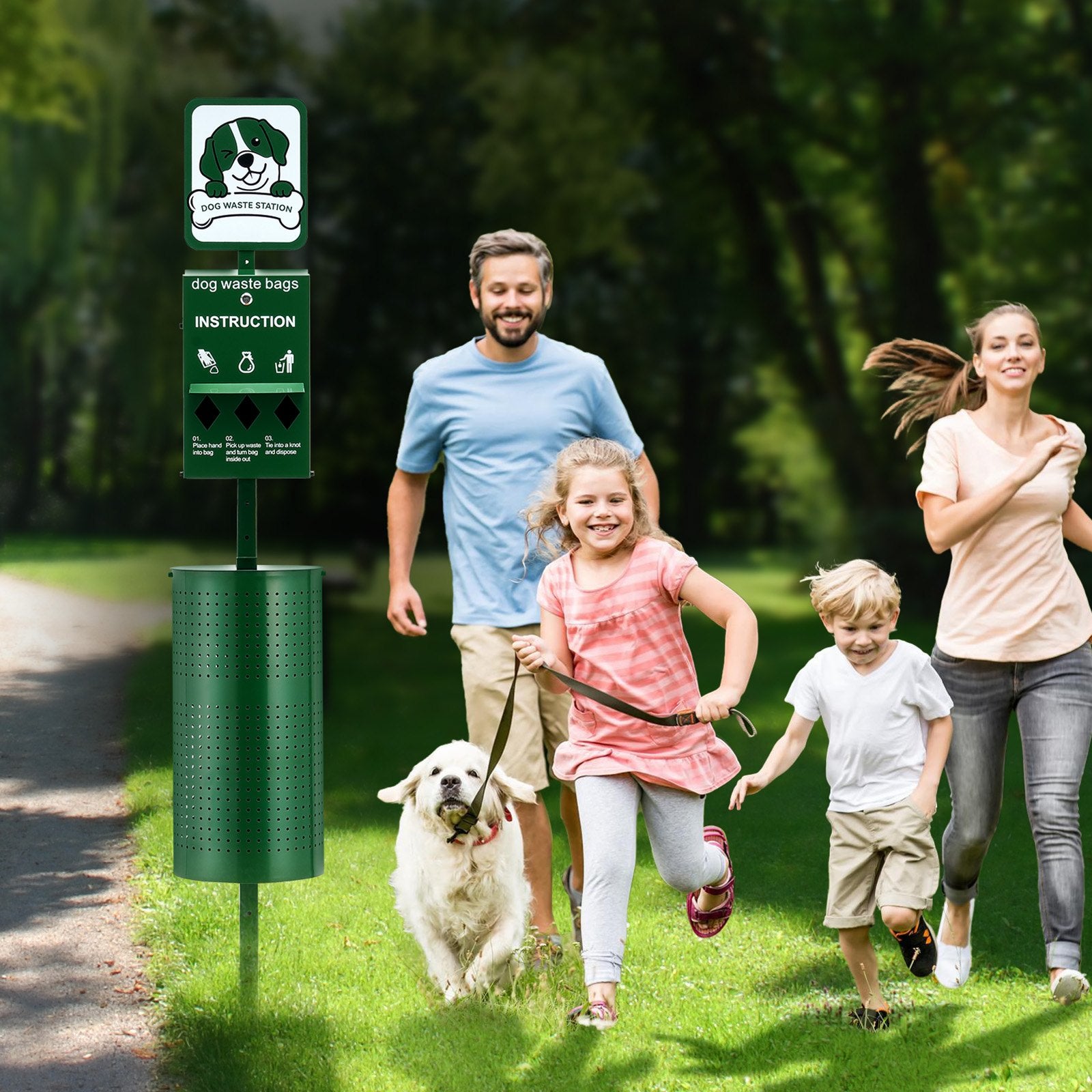 Food Storage: VEVOR Dog Waste Station 11.5 Gallons Outdoor Dog Poop Station with 600 Bags