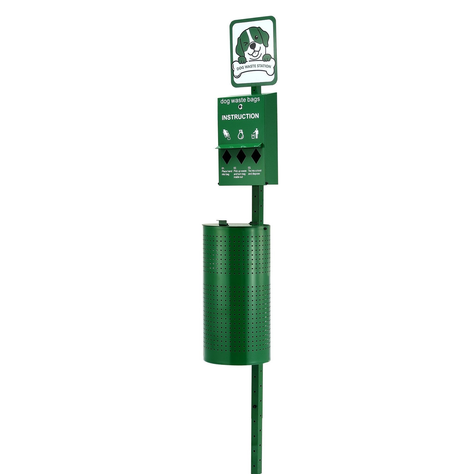 Food Storage: VEVOR Dog Waste Station 11.5 Gallons Outdoor Dog Poop Station with 600 Bags