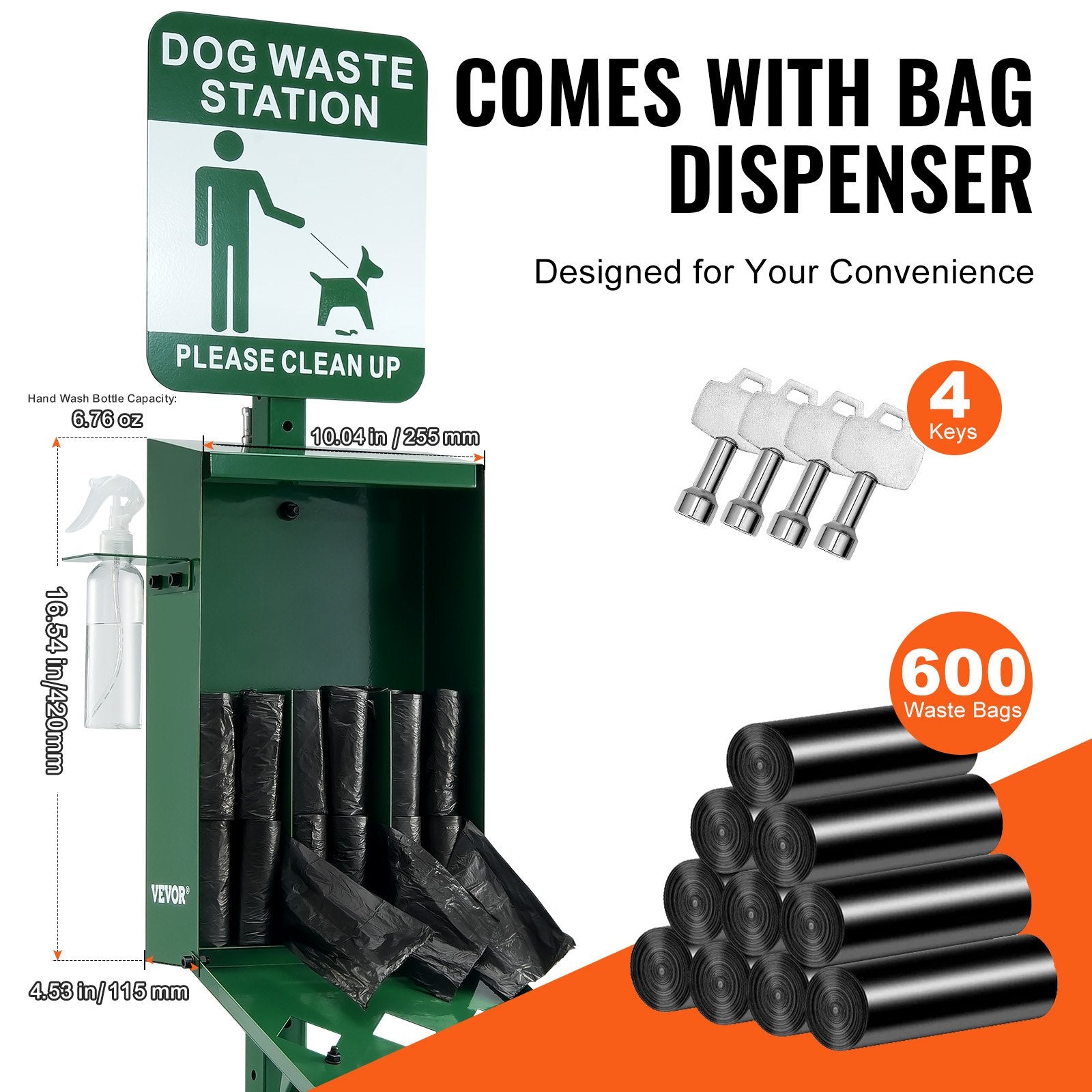 Food Storage: VEVOR Dog Waste Station with 600 Dog Poop Bags Commercial Park Pet Poop Station