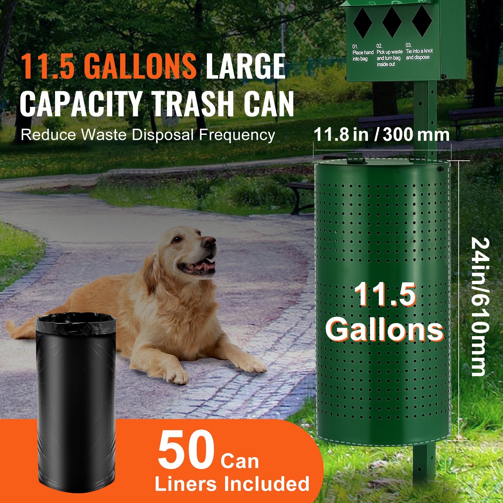 Food Storage: VEVOR Dog Waste Station with 600 Dog Poop Bags Commercial Park Pet Poop Station