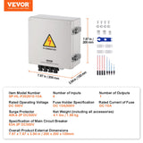 Automotive Repair & Speciality Tools: VEVOR Solar PV Combiner Box 4 String 10A for Solar Panel System ABS Case IP65