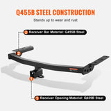 Automotive Parts: VEVOR Class 3 Trailer Hitch, 2-Inch Receiver, Q455B Steel Tube Frame, Compatible with 2020-2023 Toyota Highlander, Multi-Fit Hitch to Receive Ball Mount, Cargo Carrier, Bike Rack, and Tow Hook, Black
