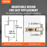 Door Hardware: VEVOR Entry Door Handle, Satin Nickel Square Handle Set with Lever Door Handle No Lock, Adjustable Hole Space, Front Door Handle with Reversible for Right and Left Handed Entrance and Front Door