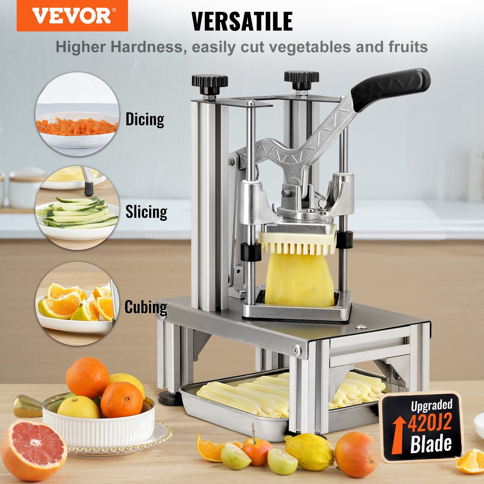 Gardening Tools: VEVOR Commercial Vegetable Dicer Vegetable Chopper 4 Blades French Fry Cutter