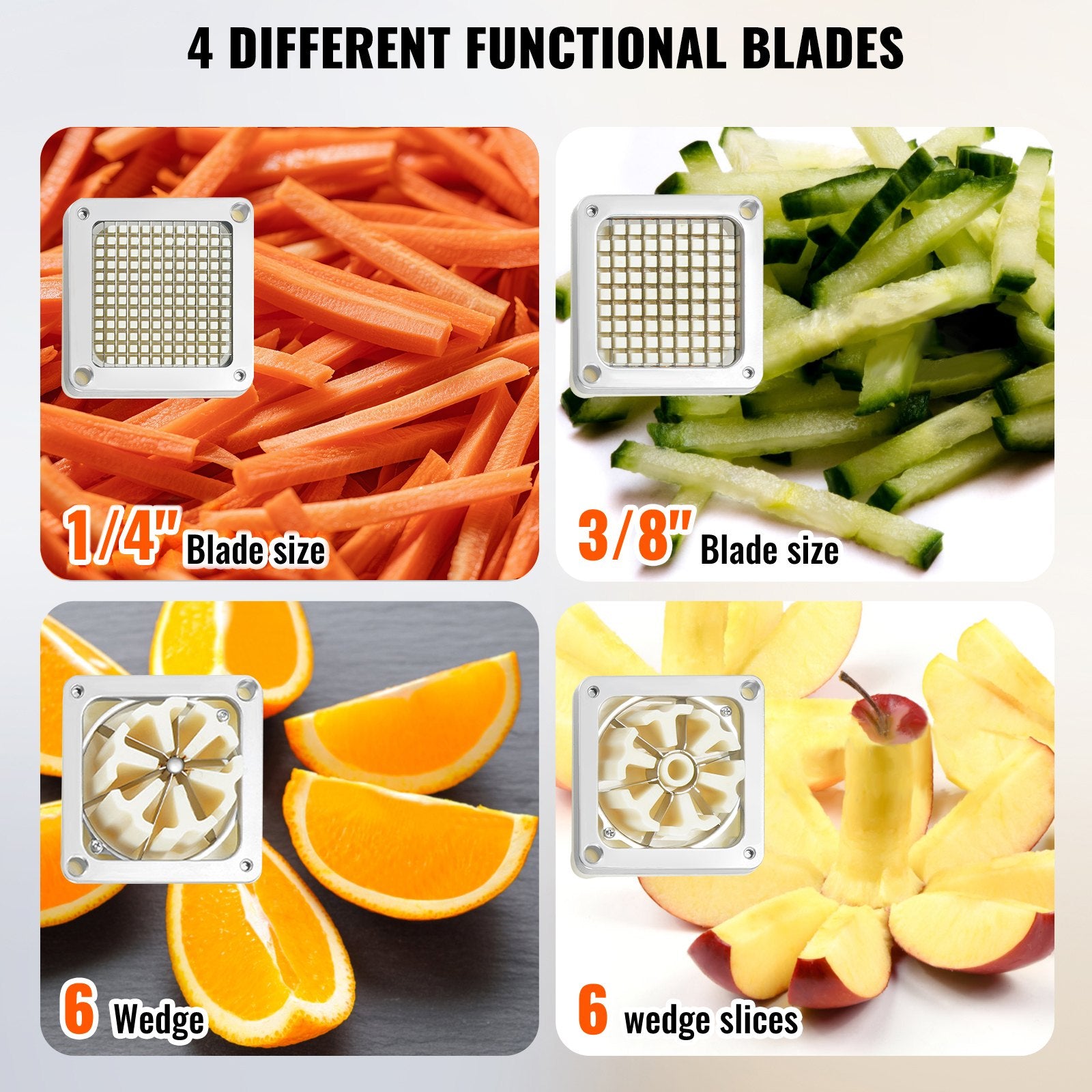 Gardening Tools: VEVOR Commercial Vegetable Dicer Vegetable Chopper 4 Blades French Fry Cutter