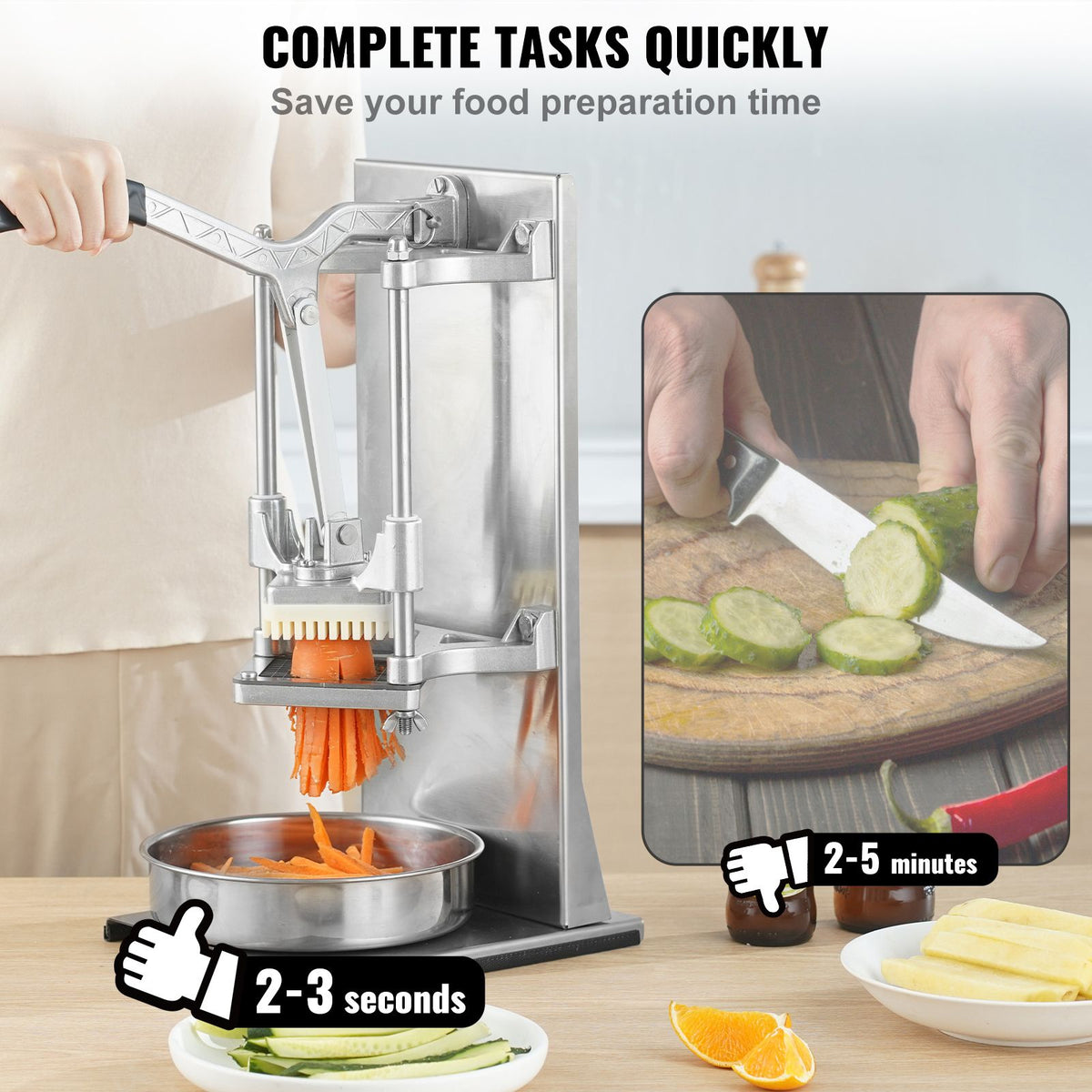 Commercial Vegetable Dicer French Fry Cutter with 4 Blades Wedge Slicer