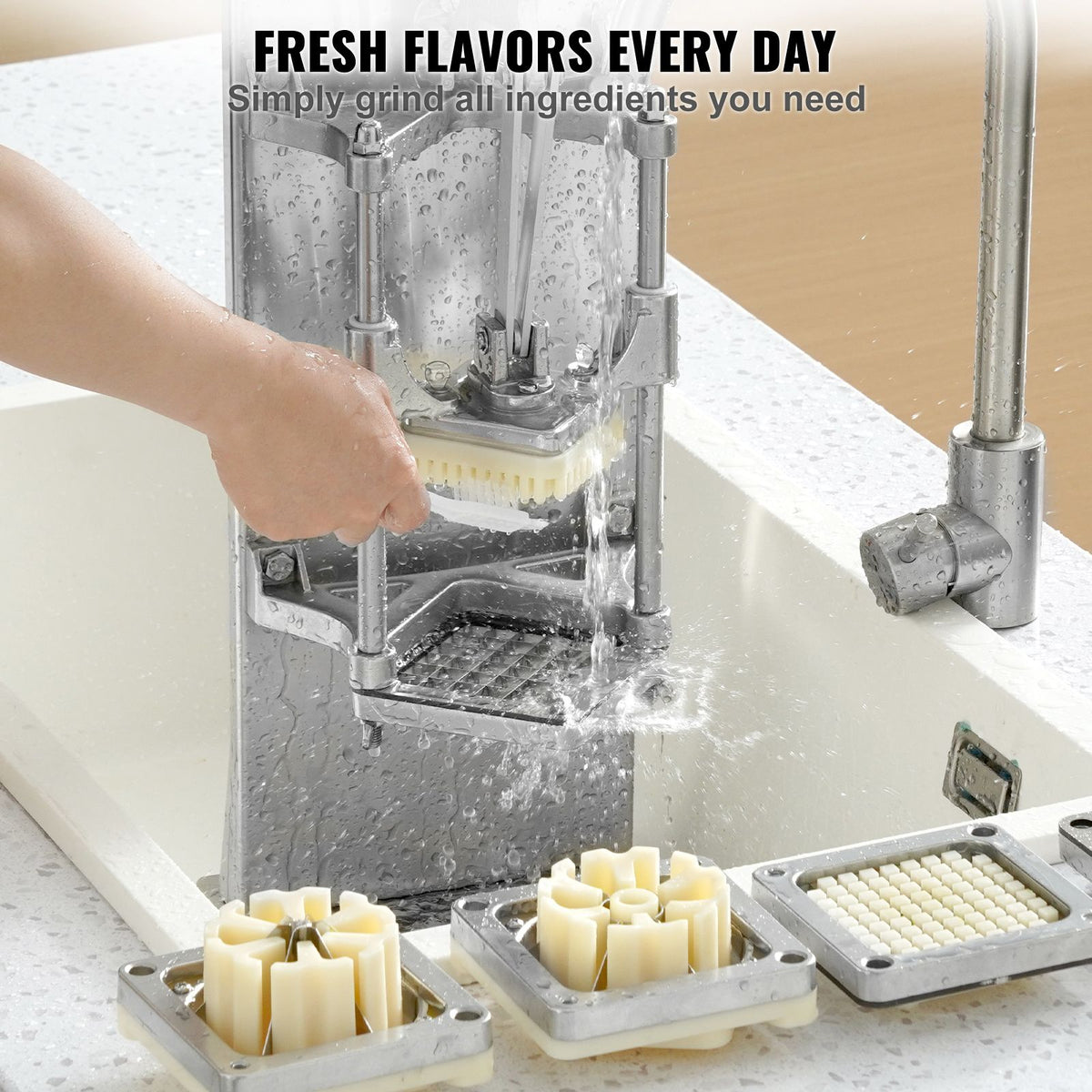 Commercial Vegetable Dicer French Fry Cutter with 4 Blades Wedge Slicer