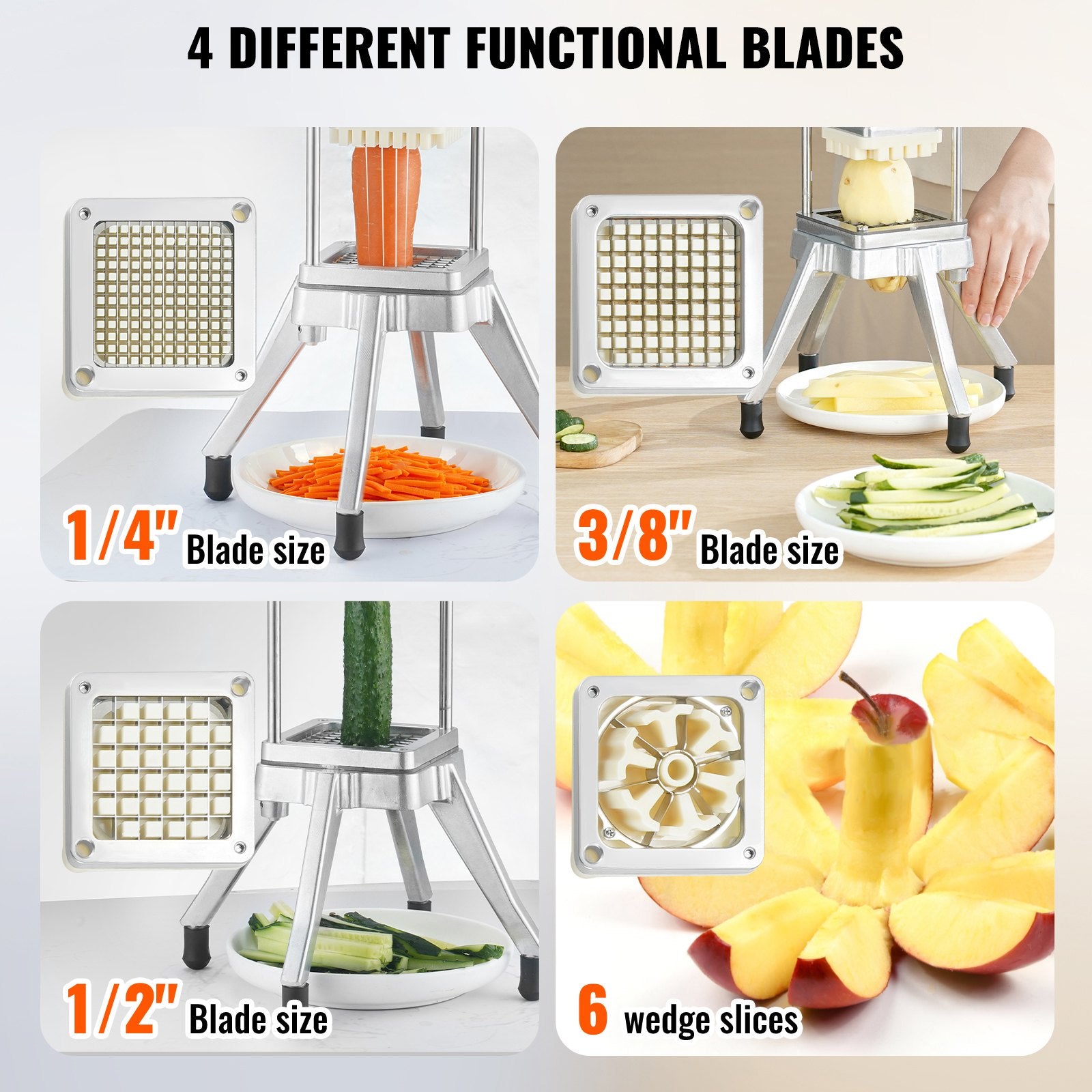 Gardening Tools: VEVOR Commercial Chopper Commercial Vegetable Chopper with 4 Blades Fruits Dicer