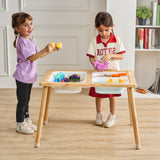 Outdoor Play Equipment: VEVOR Kids Sensory Table Indoor Wooden Play Sand Water Table with 3 Storage Bins