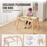 Outdoor Play Equipment: VEVOR Kids Sensory Table & Chair Set Sand Water Play Table with 2 Storage Bins
