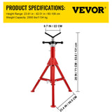 Automotive Lifts & Hoists: VEVOR Pipe Jack Stand V-Head Foldable Legs 2500LB Max. Height 52"