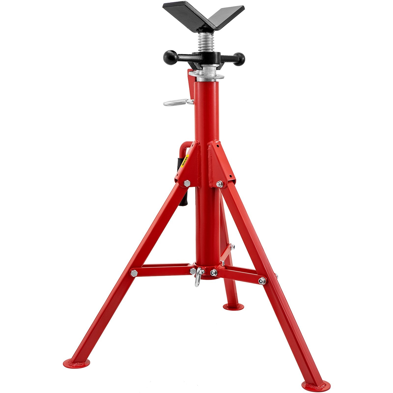 V Head Pipe Stand 1/8-12 inch Capacity, Adjustable Height 28-52 inch, Pipe Stands 2500 lbs Load Capacity, Portable Folding Pipe Stands, Carbon Steel Body More Durable