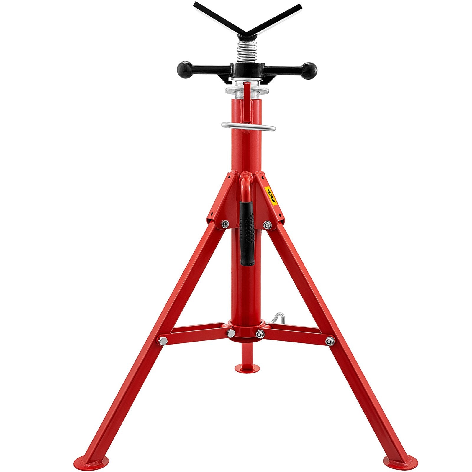 V Head Pipe Stand 1/8-12 inch Capacity, Adjustable Height 28-52 inch, Pipe Stands 2500 lbs Load Capacity, Portable Folding Pipe Stands, Carbon Steel Body More Durable