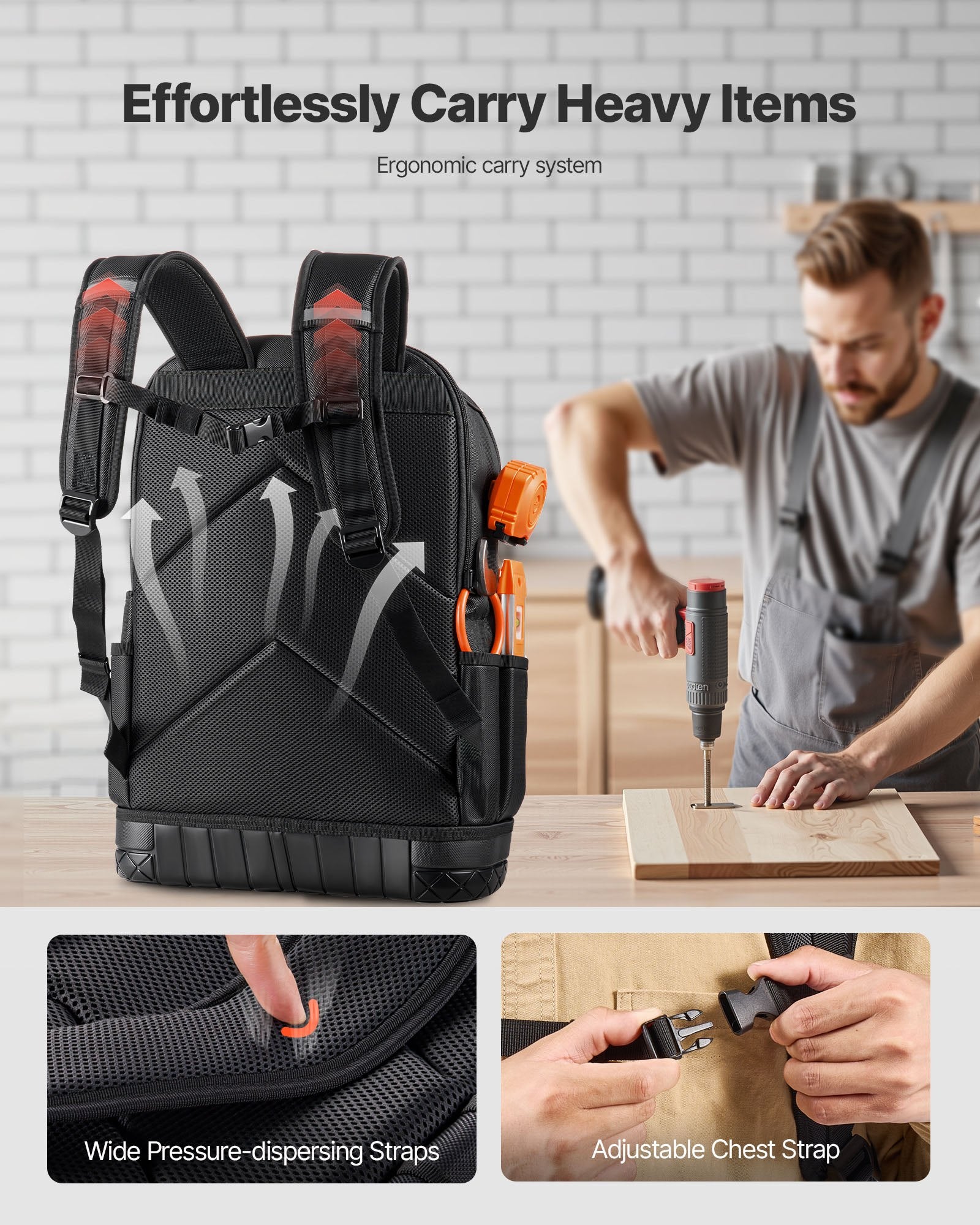 Sci-Fi DVDs & Blu-rays: VEVOR Tool Backpack, 65 Pockets, Heavy-duty Tools Storage Organizer Work Bags with Laptop Compartment & Molded Base, Electrician Jobsite Backpack for Electrician, Repairman, and HVAC Techs
